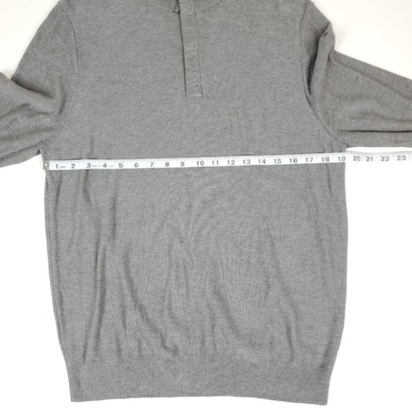 JWN John W Nordstrom grey quarter zip w cashmere - Picture 5 of 9